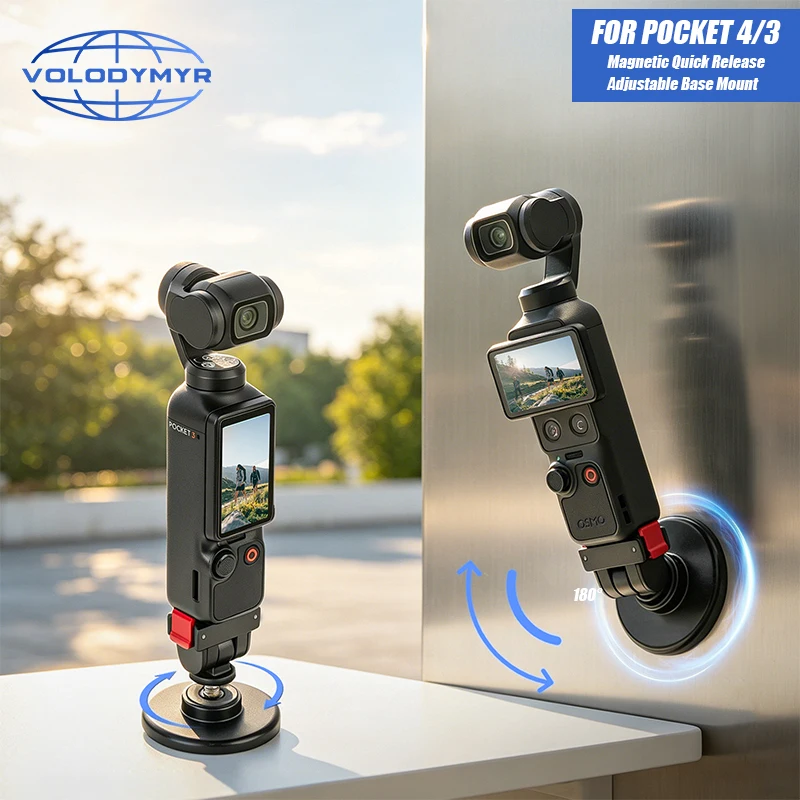 VOLODYMYR Magnetic Quick Release Adjustable Base Mount for DJI Osmo Pocket 4&3 Outdoors Extension Bracket Adapter for Vlog
VOLODYMYR Magnetic Quick Release Adjustable Base Mount for DJI Osmo Pocket 4&3 Outdoors Extension Bracket Adapter for Vlog