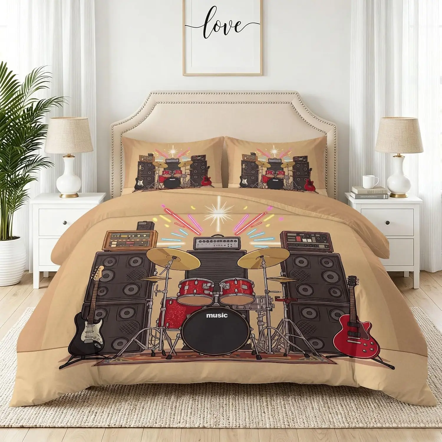 Anime Music King Duvet Set 220x230cm With 2 Pillowcases Drum Kit Guitar Speaker Premium Non Iron Bedding Cover
Anime Music King Duvet Set 220x230cm With 2 Pillowcases Drum Kit Guitar Speaker Premium Non Iron Bedding Cover