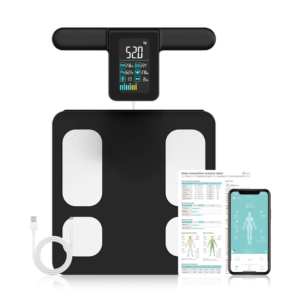 Professional Digital Bathroom Scales with 8 Electrode Smart Sensor Tempered Glass Body Fat Analyzer
Professional Digital Bathroom Scales with 8 Electrode Smart Sensor Tempered Glass Body Fat Analyzer