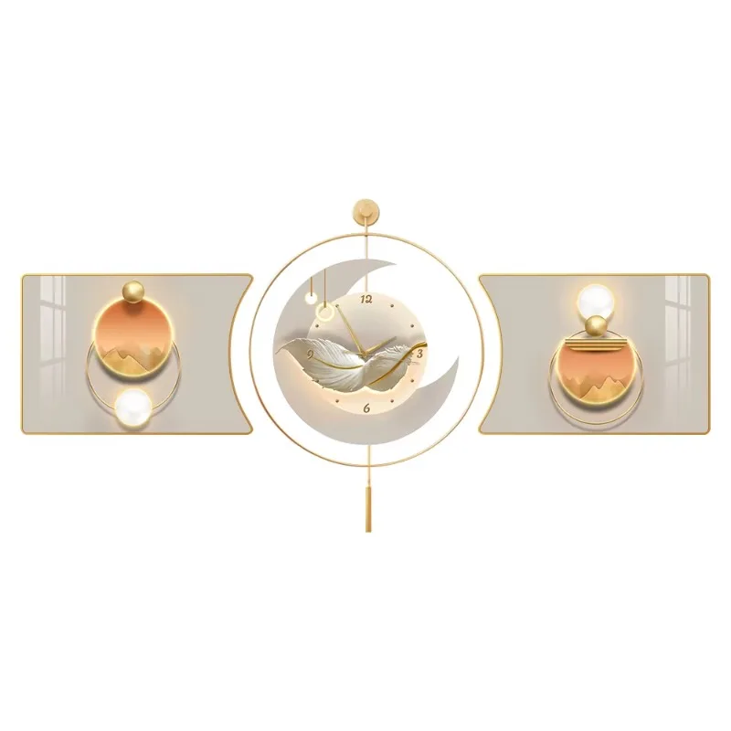 Mansion decoration interior wall clock crystal porcelain wall art three-piece set
Mansion decoration interior wall clock crystal porcelain wall art three-piece set