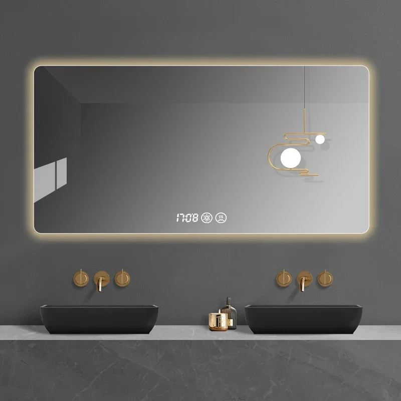 Smart bathroom mirror, home wall mounted bathroom mirror, wall mounted bathroom with light, touch screen, anti fog LED
Smart bathroom mirror, home wall mounted bathroom mirror, wall mounted bathroom with light, touch screen, anti fog LED