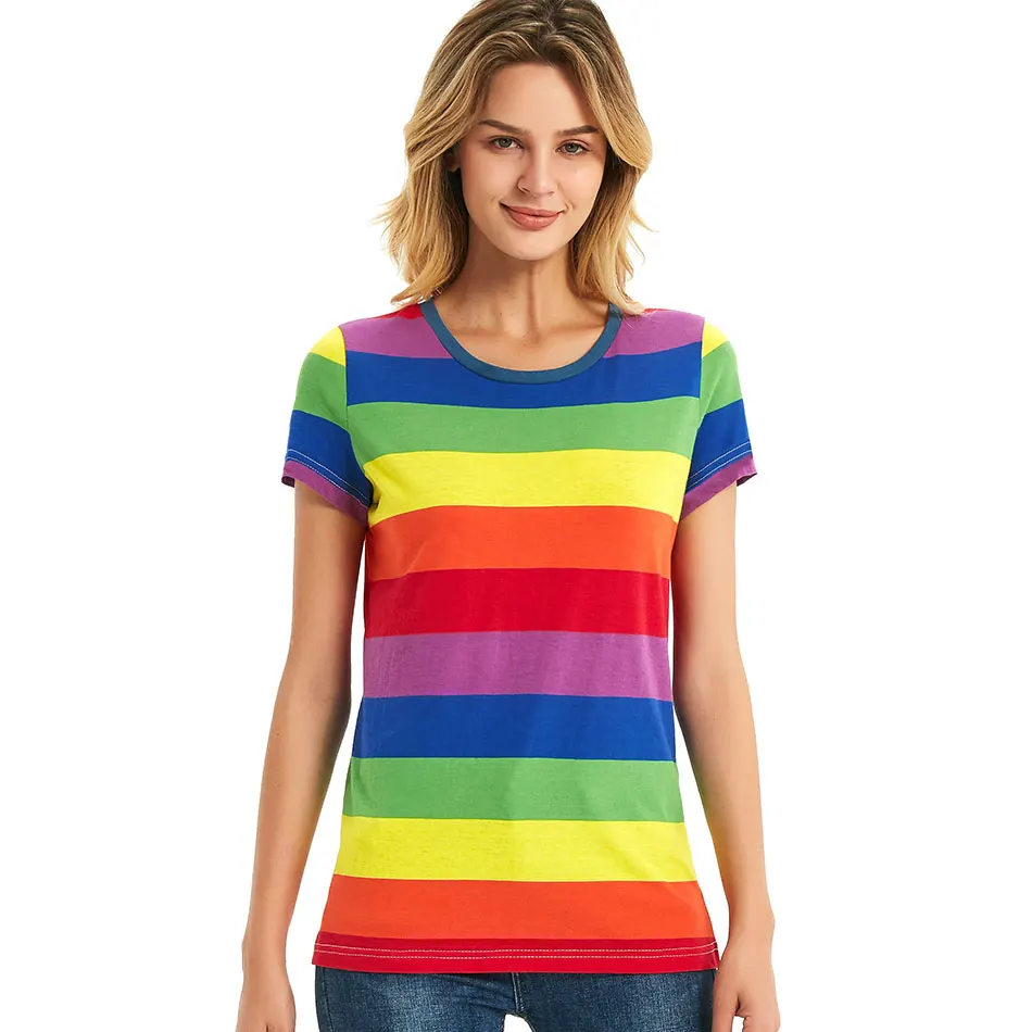Rainbow T-Shirt Women Black and White Striped Shirt Red and White Stripes Tees Short Sleeve Casual Tops
Rainbow T-Shirt Women Black and White Striped Shirt Red and White Stripes Tees Short Sleeve Casual Tops