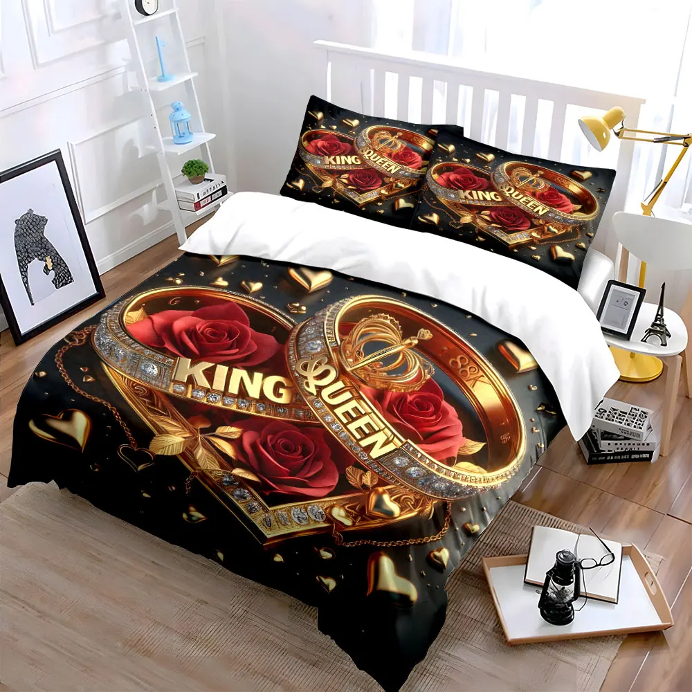 Golden rings with roses and hearts Bedding Set for Kids Luxury Gift 3pcs Digital Print Comforter Set Soft Comfortable Breathable
Golden rings with roses and hearts Bedding Set for Kids Luxury Gift 3pcs Digital Print Comforter Set Soft Comfortable Breathable