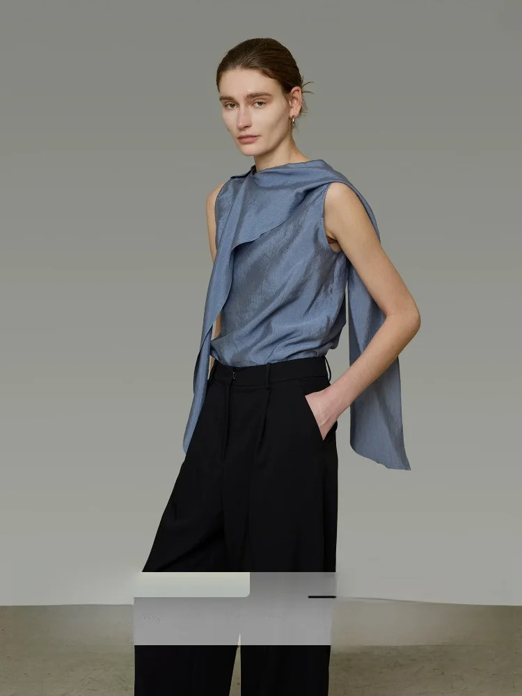 Elegant Loose Sleeveless Shirt for Women with Sash Simple High-End Slimming Versatile Top by Unsoken Pure Color Summer Shirt
Elegant Loose Sleeveless Shirt for Women with Sash Simple High-End Slimming Versatile Top by Unsoken Pure Color Summer Shirt