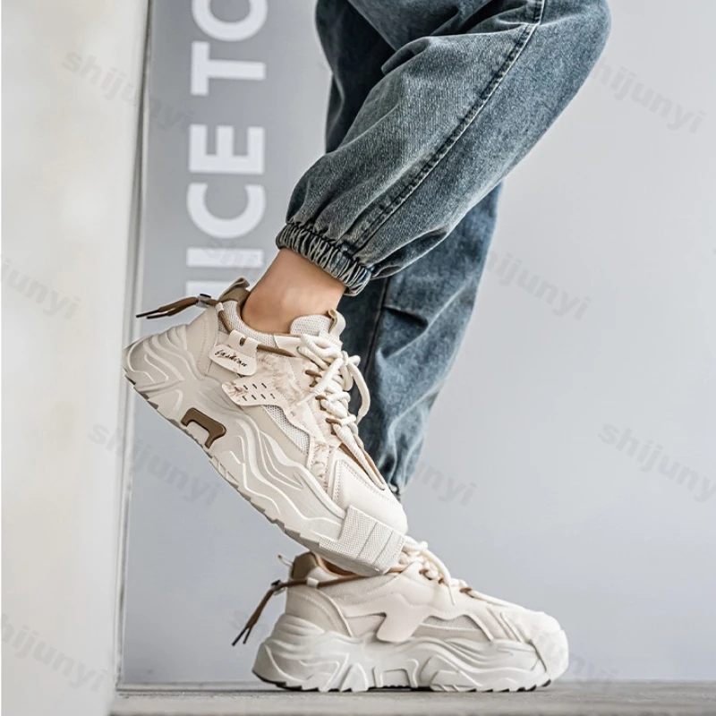 Мужские кроссовки на платформе, осенняя новая уличная нескользящая дышащая повседневная обувь, удобная вулканизированная обувь на шнуровке, увеличивающая рост
Мужские кроссовки на платформе, осенняя новая уличная нескользящая дышащая повседневная обувь, удобная вулканизированная обувь на шнуровке, увеличивающая рост