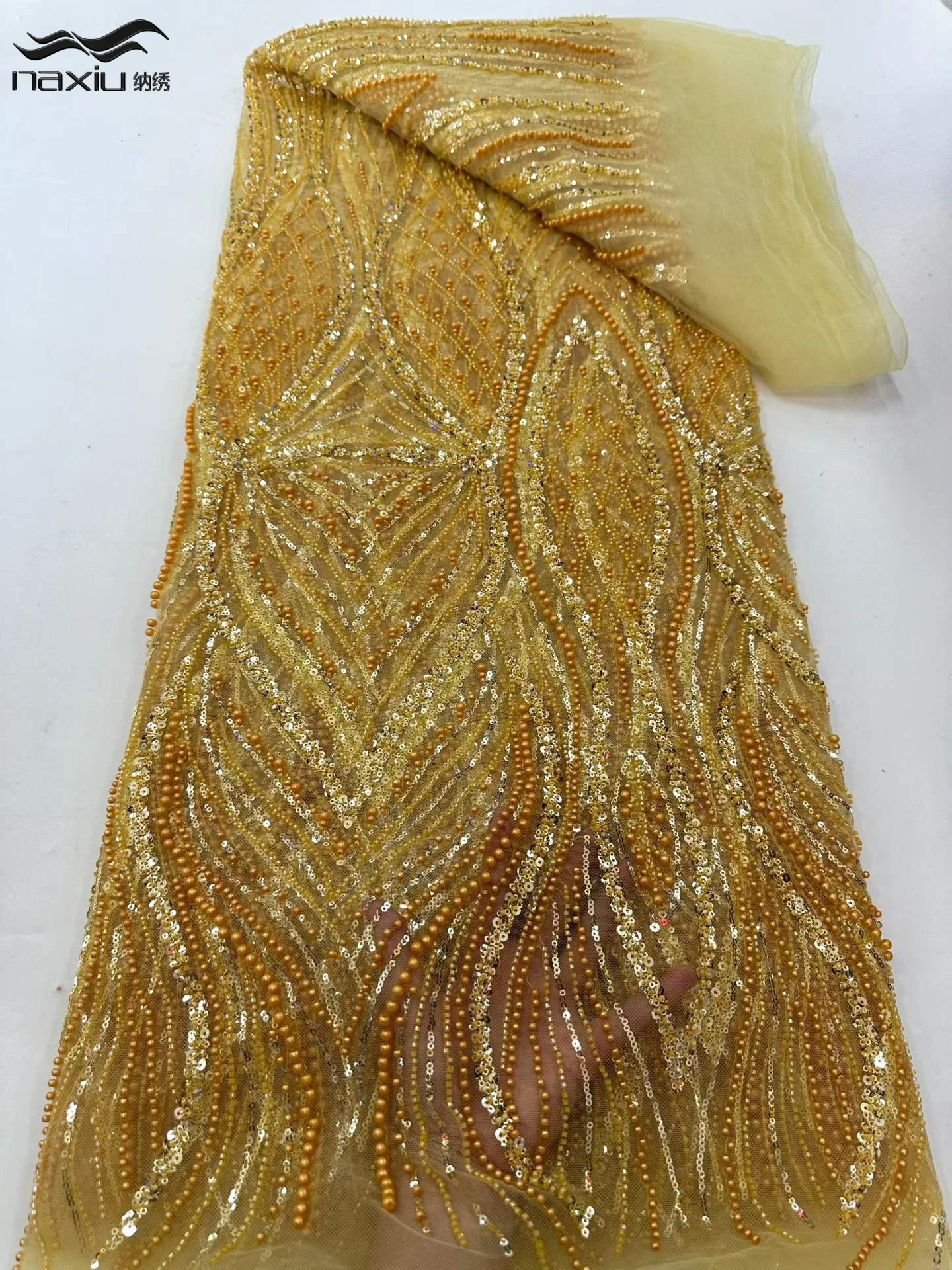 Madison High-End Elegant Handmade Beaded Lace Fabric Luxury Nigerian With Sequins Mesh Lace Fabric For Wedding Dress
Madison High-End Elegant Handmade Beaded Lace Fabric Luxury Nigerian With Sequins Mesh Lace Fabric For Wedding Dress