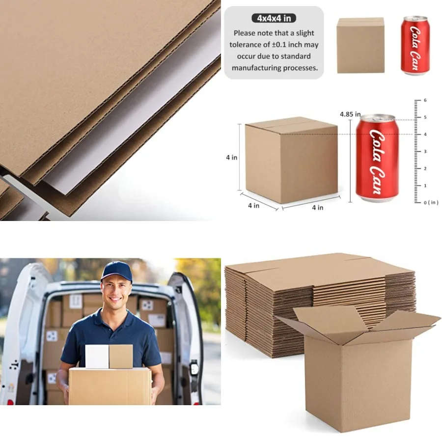 4x4x4" Cardboard Box Mailers 25 Pack Cube Corrugated Small Shipping Boxes for Mailing
4x4x4" Cardboard Box Mailers 25 Pack Cube Corrugated Small Shipping Boxes for Mailing