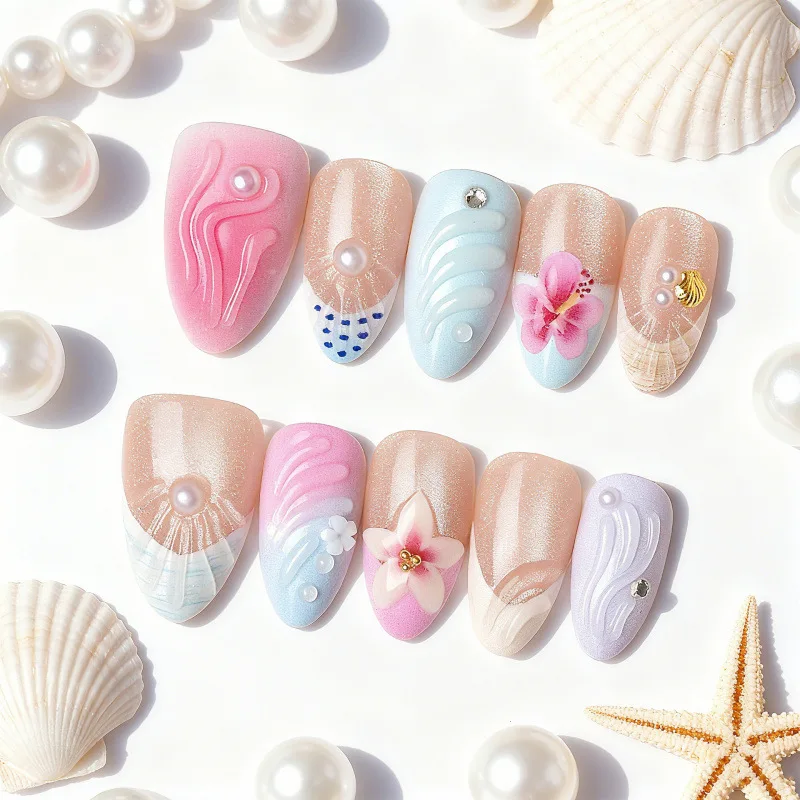 24PCS New 3D Almond Press on Nails Gradient Gentle Flowers Stars Fake Nails Hand Dotted Diamond Wearable Artificial False Nails
24PCS New 3D Almond Press on Nails Gradient Gentle Flowers Stars Fake Nails Hand Dotted Diamond Wearable Artificial False Nails