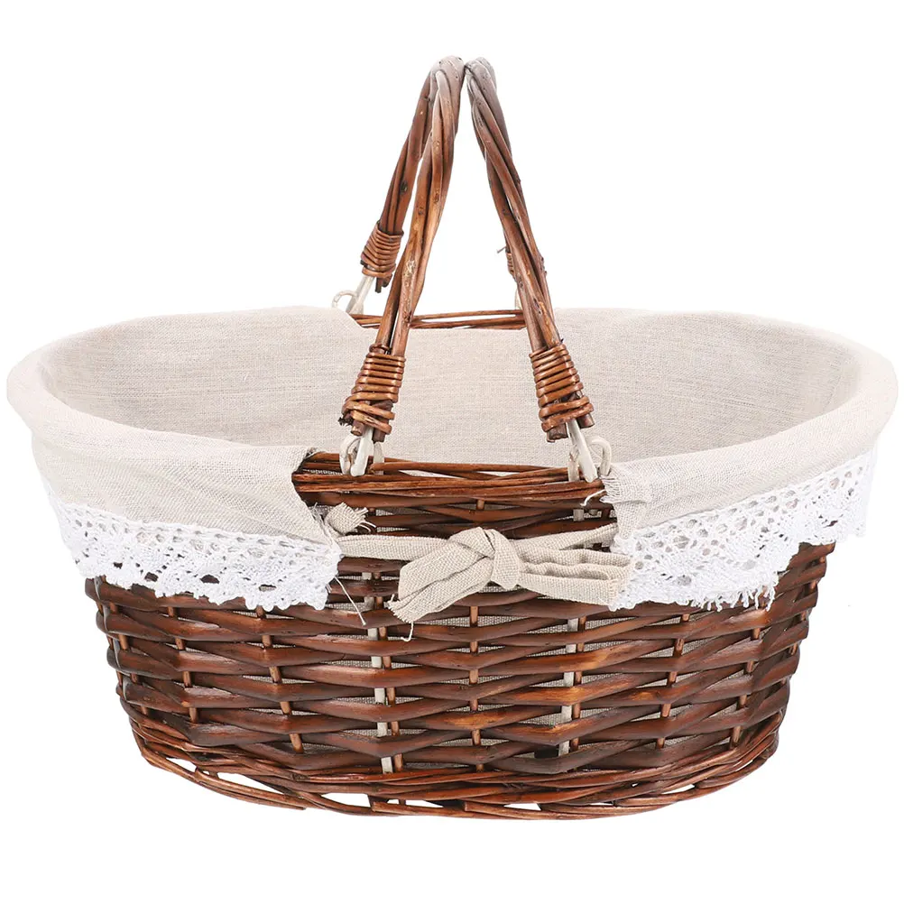Woven Picnic Basket 32x25x14cm Brown Cloth Durable Storage Baskets Versatile Home Decor Vegetable Fruit Shopping Baskets
Woven Picnic Basket 32x25x14cm Brown Cloth Durable Storage Baskets Versatile Home Decor Vegetable Fruit Shopping Baskets