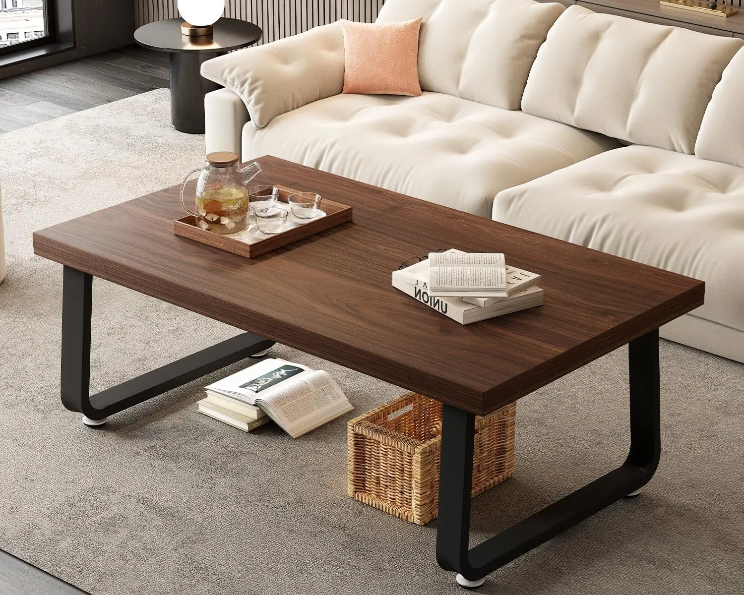 Rustic Walnut Coffee Table, 39” Mid Century Modern Center Table, Rectangle Industrial Living Room
Rustic Walnut Coffee Table, 39” Mid Century Modern Center Table, Rectangle Industrial Living Room