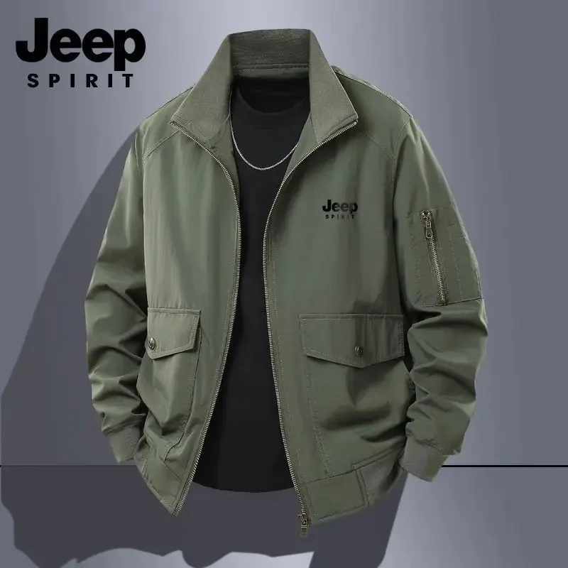 Jeep Spring and Autumn new men's workwear jacket, pure cotton rainproof and windproof jacket, loose and versatile casual jacket
Jeep Spring and Autumn new men's workwear jacket, pure cotton rainproof and windproof jacket, loose and versatile casual jacket