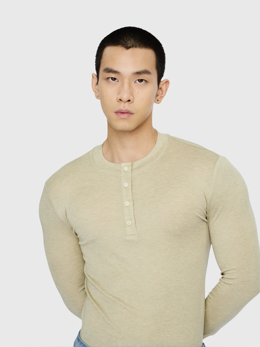 GAGNON AW Slim Fit Knitted Long Sve Henry Collar Fitn T-irt Breathable Non-fading Skin-friendly Casual Sle Pure Color
GAGNON AW Slim Fit Knitted Long Sve Henry Collar Fitn T-irt Breathable Non-fading Skin-friendly Casual Sle Pure Color