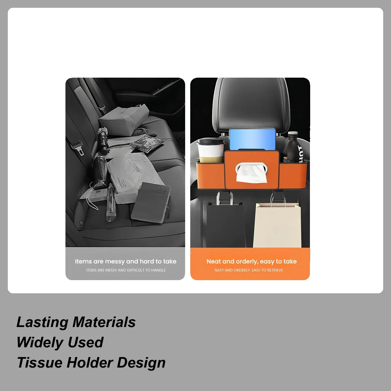 Car Back Seat Organizer Tissue Compartment With Hooks Automotive Seat Back Organizers For Truck Travel Toddler Women Kids Men
Car Back Seat Organizer Tissue Compartment With Hooks Automotive Seat Back Organizers For Truck Travel Toddler Women Kids Men