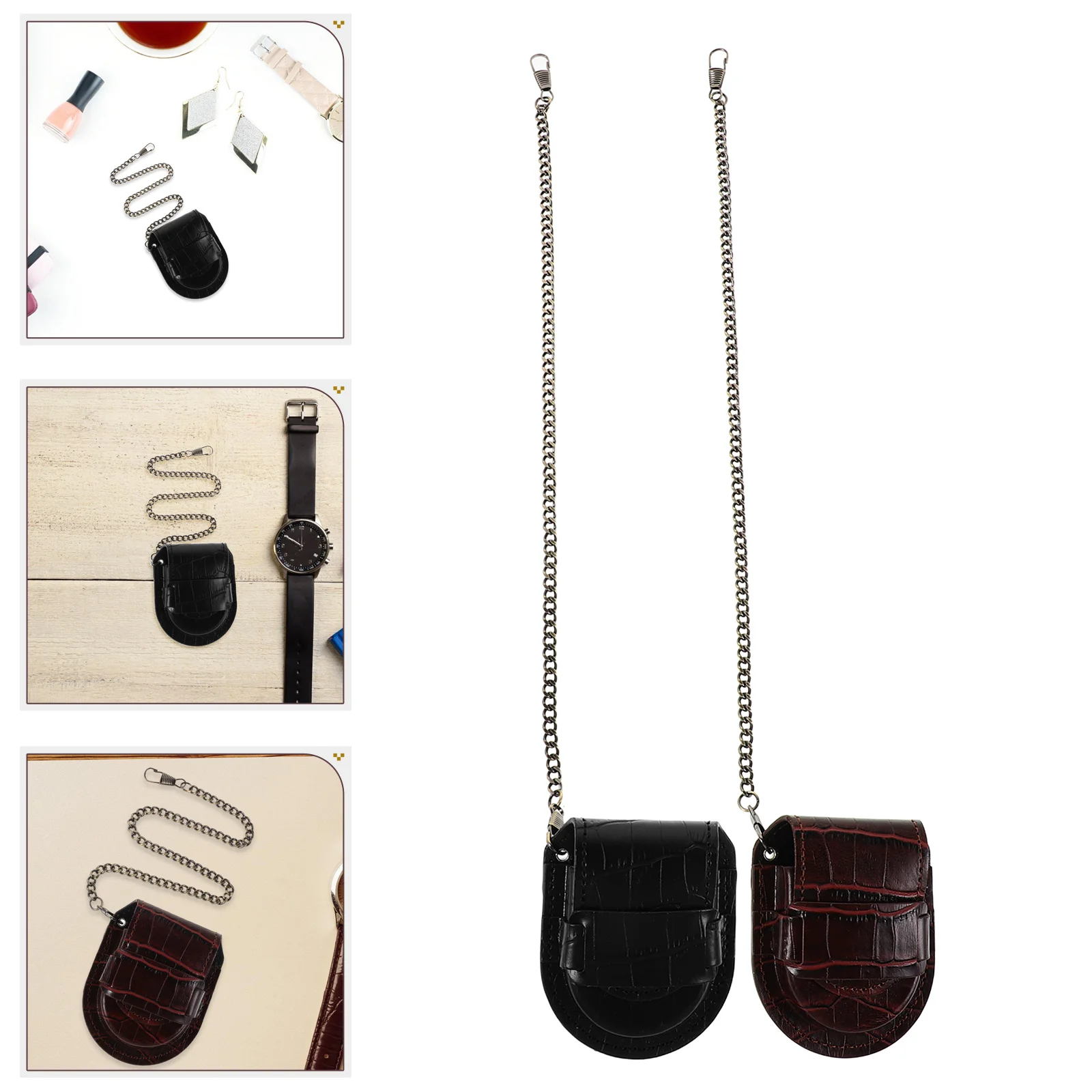 2pcs Vintage Pocket Pouch Pu Storage Case With Chain For Men Women Retro Watch Holder Travel Accessory Unique Texture Waist Wear
2pcs Vintage Pocket Pouch Pu Storage Case With Chain For Men Women Retro Watch Holder Travel Accessory Unique Texture Waist Wear