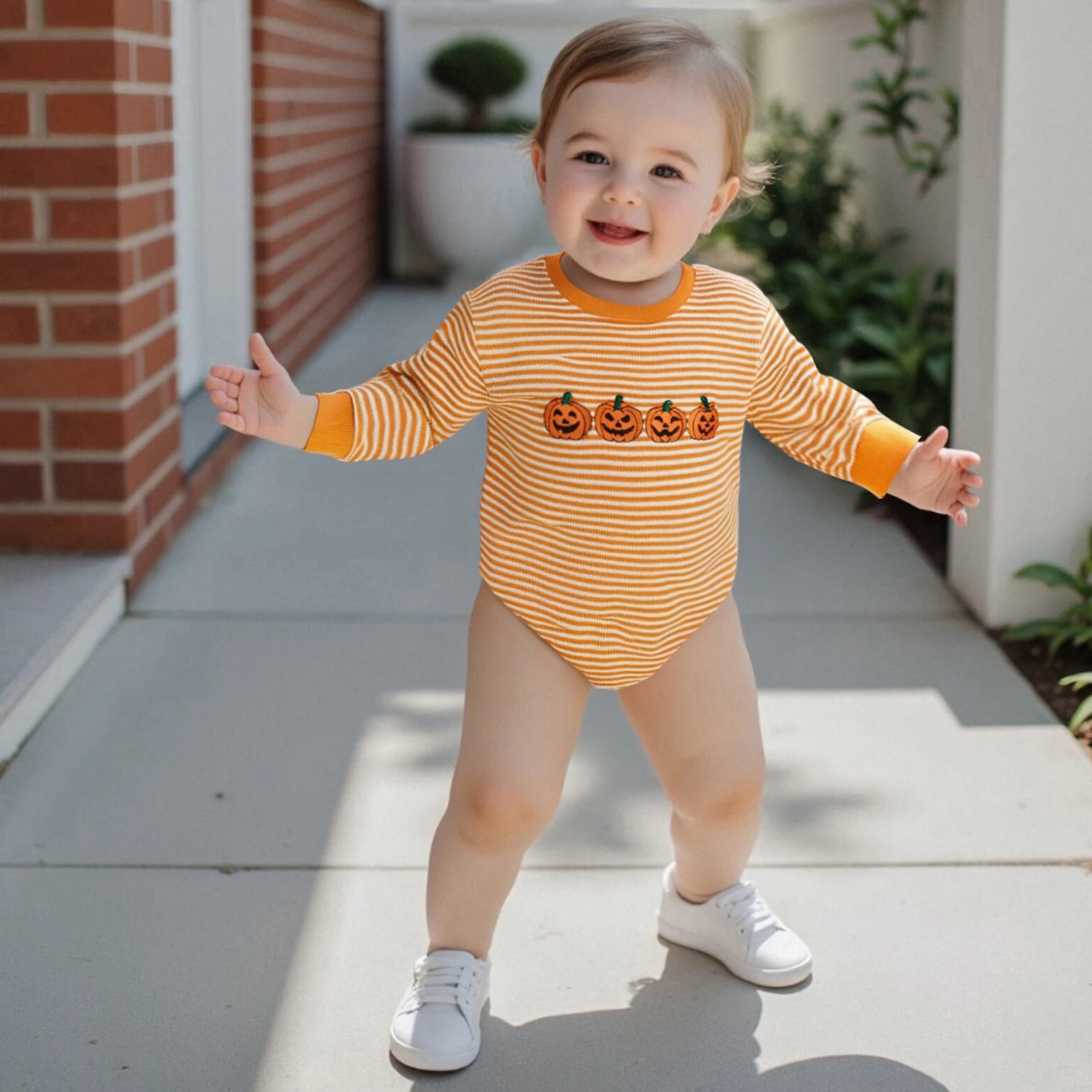 Baby Clothing Girls Boys Sweatshirts Rompers Halloween Clothes Pumpkin Embroidery Waffle Stripe Jumpsuits Newborn Clothes
Baby Clothing Girls Boys Sweatshirts Rompers Halloween Clothes Pumpkin Embroidery Waffle Stripe Jumpsuits Newborn Clothes
