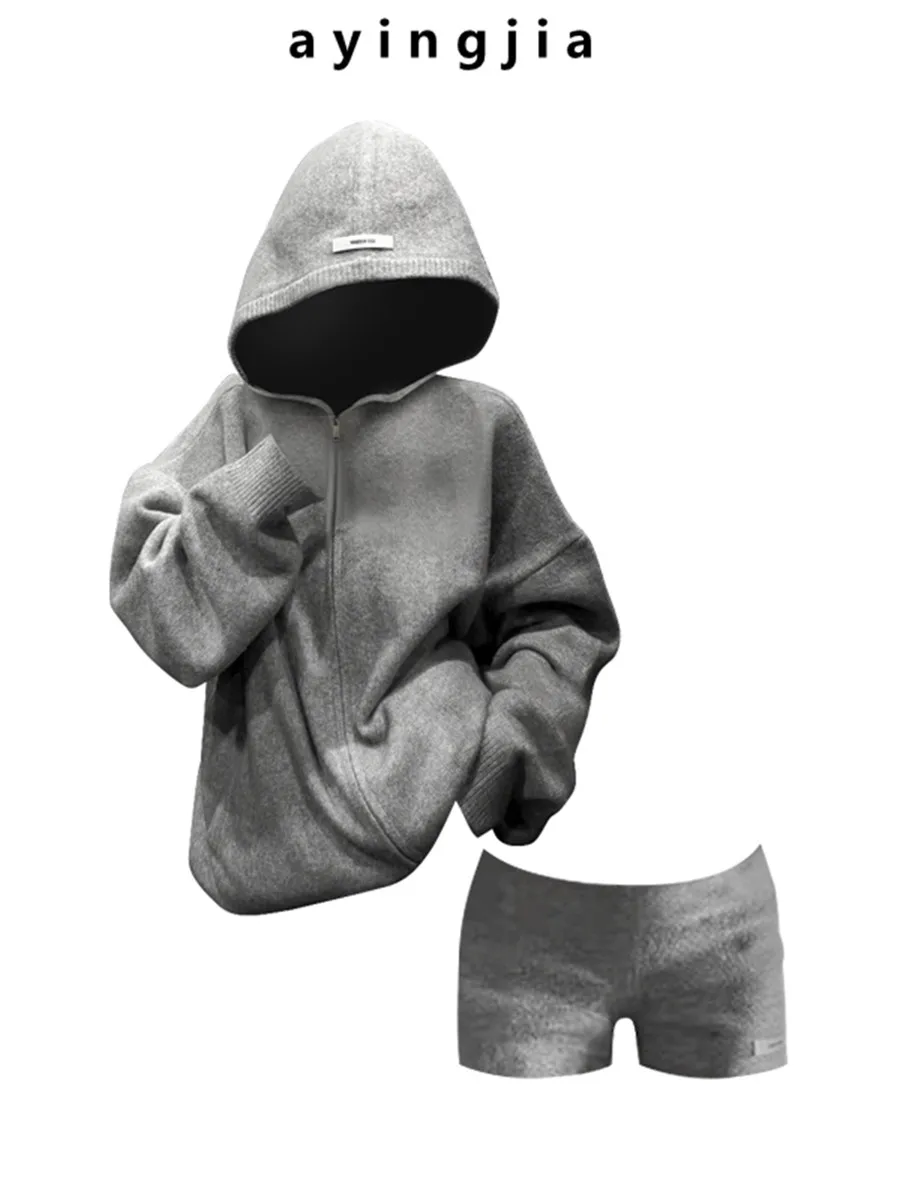 ay Hooded Knitted Sweater with Zipper Loose Lazy Sle Autumn Winter Women's Faion Single Piece Long Sve Universal Fit
ay Hooded Knitted Sweater with Zipper Loose Lazy Sle Autumn Winter Women's Faion Single Piece Long Sve Universal Fit