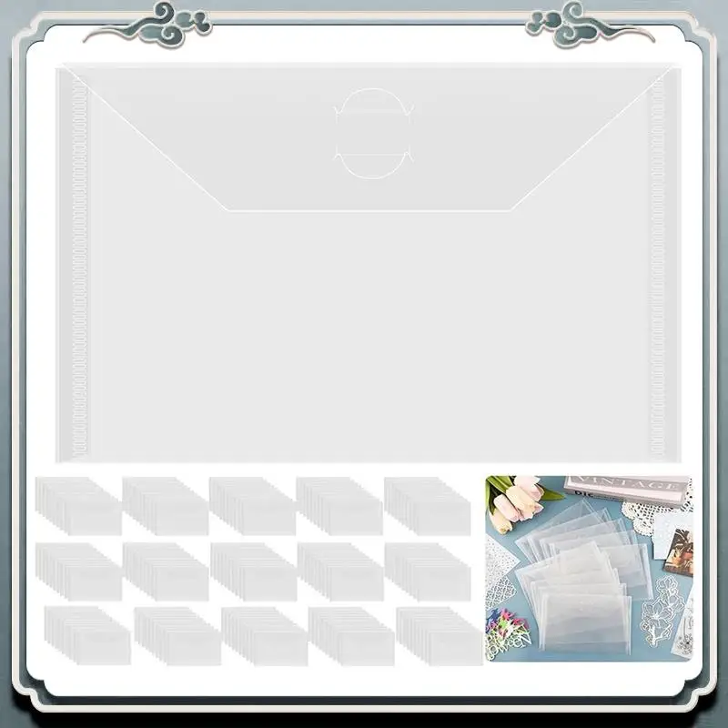 Durable 150Pack Resealable Envelopes Plastic Envelopes Pockets Storage Bag For Clear Stamp,Die Cuts,Scrapbook Paper
Durable 150Pack Resealable Envelopes Plastic Envelopes Pockets Storage Bag For Clear Stamp,Die Cuts,Scrapbook Paper