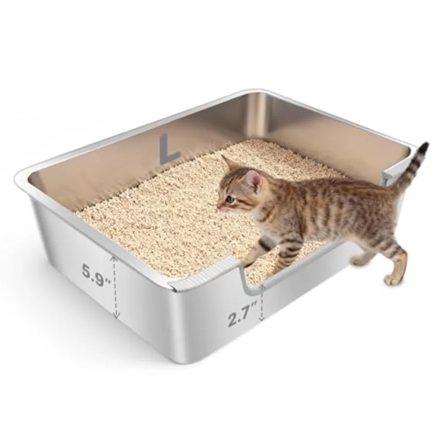 Low Entry Litter Box for Senior or Disabled and Injured Cats, Stainless Steel High Sided Enclosed Easy Step in Entry-Metal Kitt
Low Entry Litter Box for Senior or Disabled and Injured Cats, Stainless Steel High Sided Enclosed Easy Step in Entry-Metal Kitt