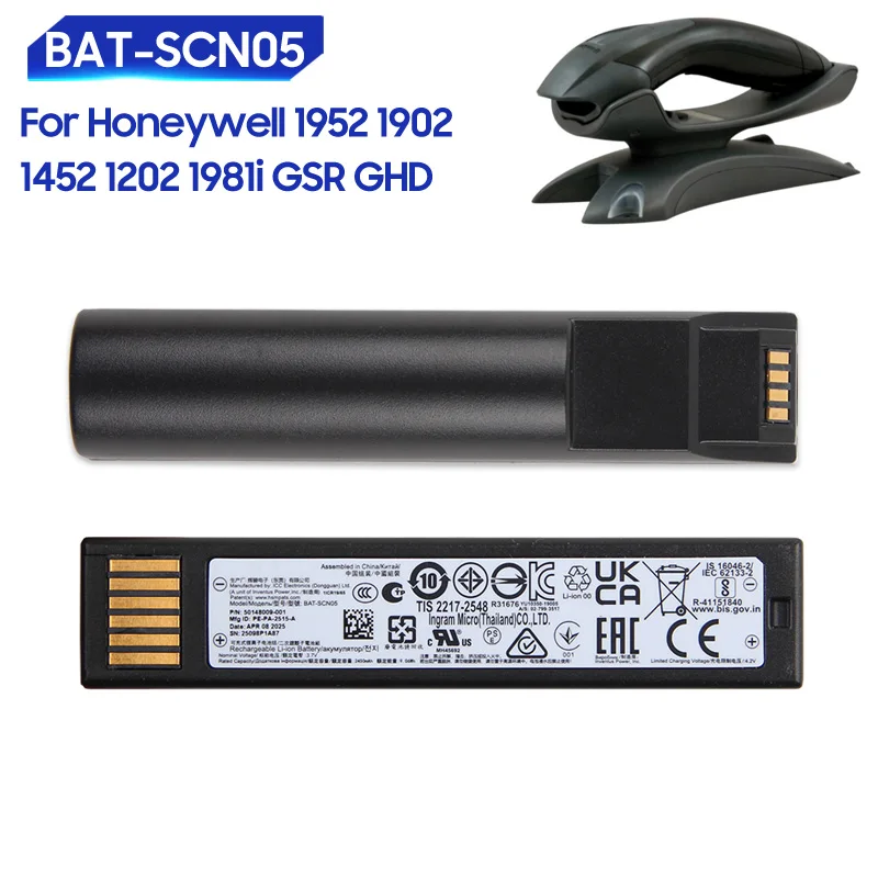 Новая сменная батарея для Honeywell 1952, 1902, 1452, 1202, 1981i, GSR, GHD, BAT-SCN05, перезаряжаемые литий-ионные батареи, 2450 мАч
Новая сменная батарея для Honeywell 1952, 1902, 1452, 1202, 1981i, GSR, GHD, BAT-SCN05, перезаряжаемые литий-ионные батареи, 2450 мАч