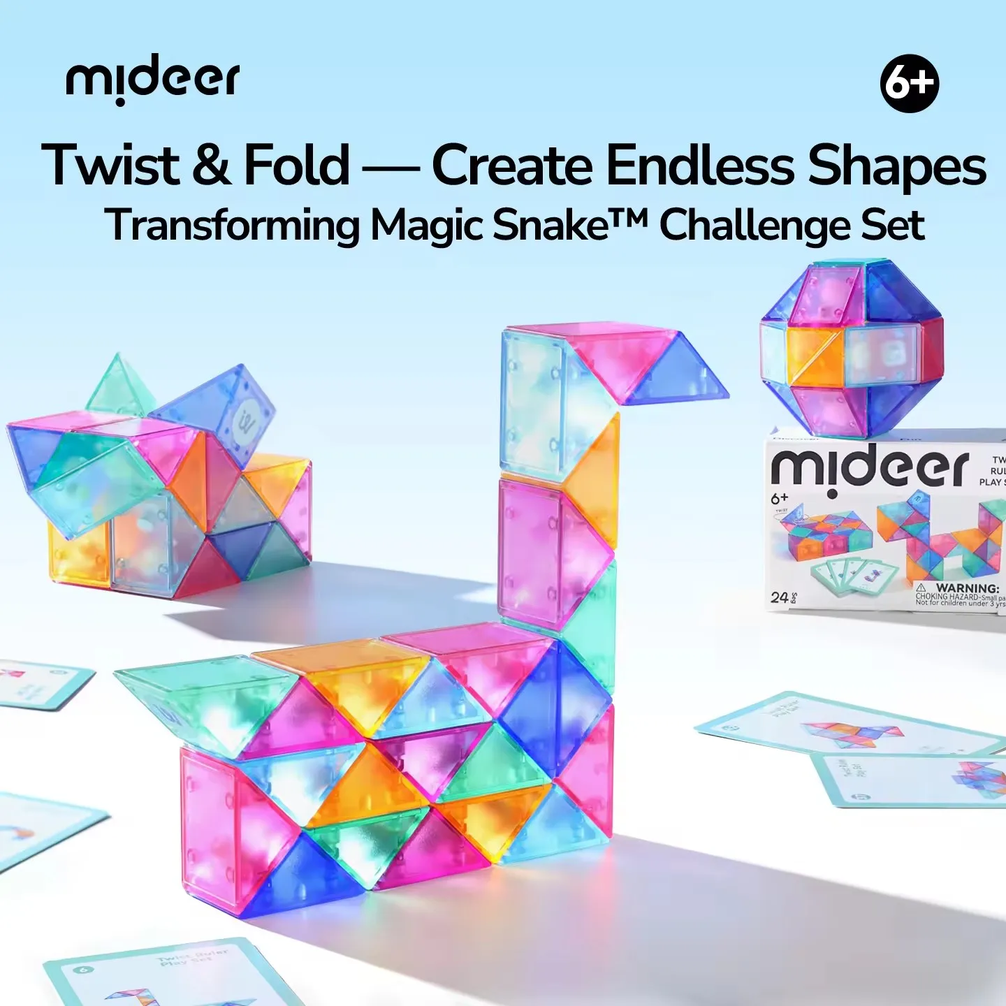 Mideer 24 Seg Transforming Twist Ruler Play Set Portable Geometric Versatile Toy Creative 2D & 3D Puzzle Toy for Kids 6Y+
Mideer 24 Seg Transforming Twist Ruler Play Set Portable Geometric Versatile Toy Creative 2D & 3D Puzzle Toy for Kids 6Y+