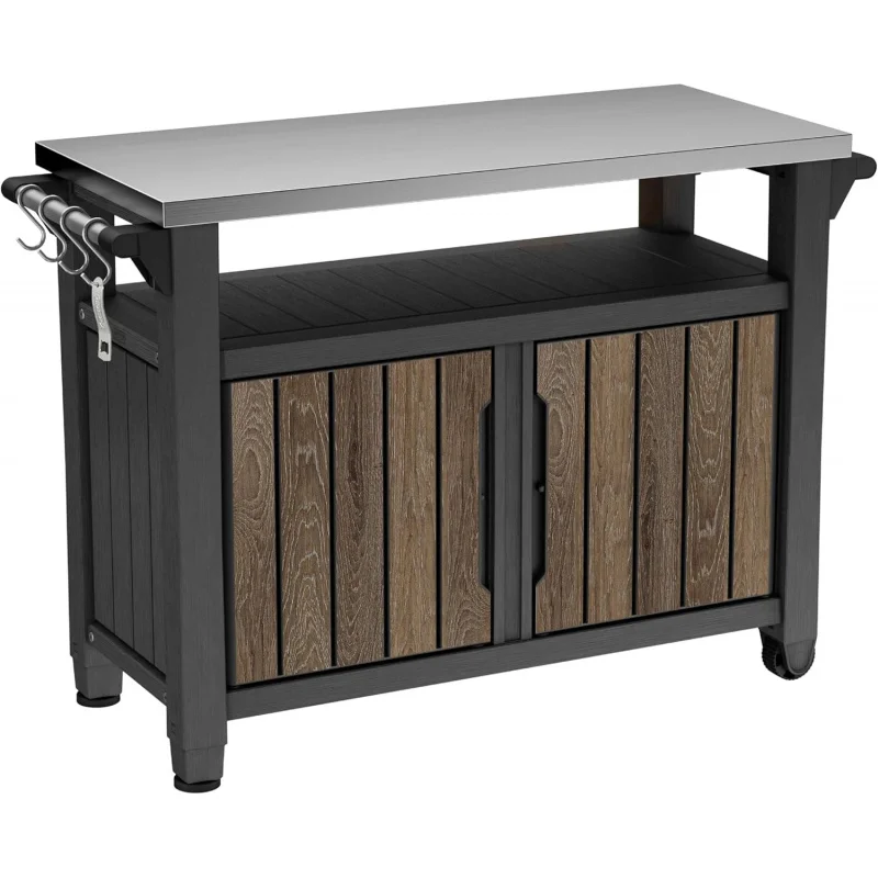 Unity XL 78-Gallon Outdoor BBQ Prep Cart, Wood-Look Storage Cabinet with Stainless Steel Top,Multi-Functional Entertainment Sta
Unity XL 78-Gallon Outdoor BBQ Prep Cart, Wood-Look Storage Cabinet with Stainless Steel Top,Multi-Functional Entertainment Sta