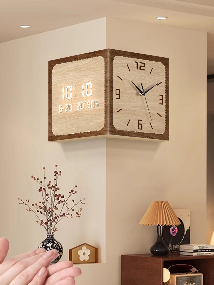 2025 Corner Wall Clock Mid-Century Dual Face Clocks Digital Display Angle Clock for Living Room Minimalist Electronic Timepiece
2025 Corner Wall Clock Mid-Century Dual Face Clocks Digital Display Angle Clock for Living Room Minimalist Electronic Timepiece