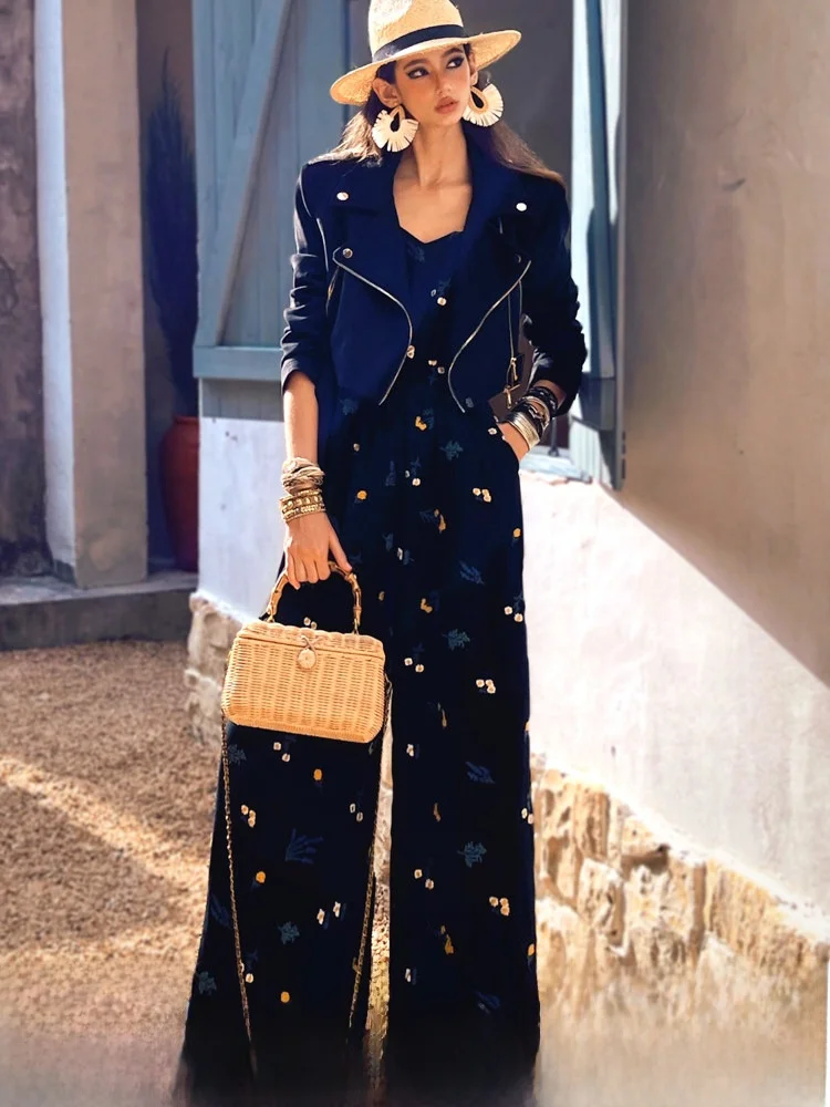Bla Embroidered Loose One-Piece Pants Women's Floor-Length Wide Leg Spring 2026 New Sle Commute High Waist Long Pants
Bla Embroidered Loose One-Piece Pants Women's Floor-Length Wide Leg Spring 2026 New Sle Commute High Waist Long Pants