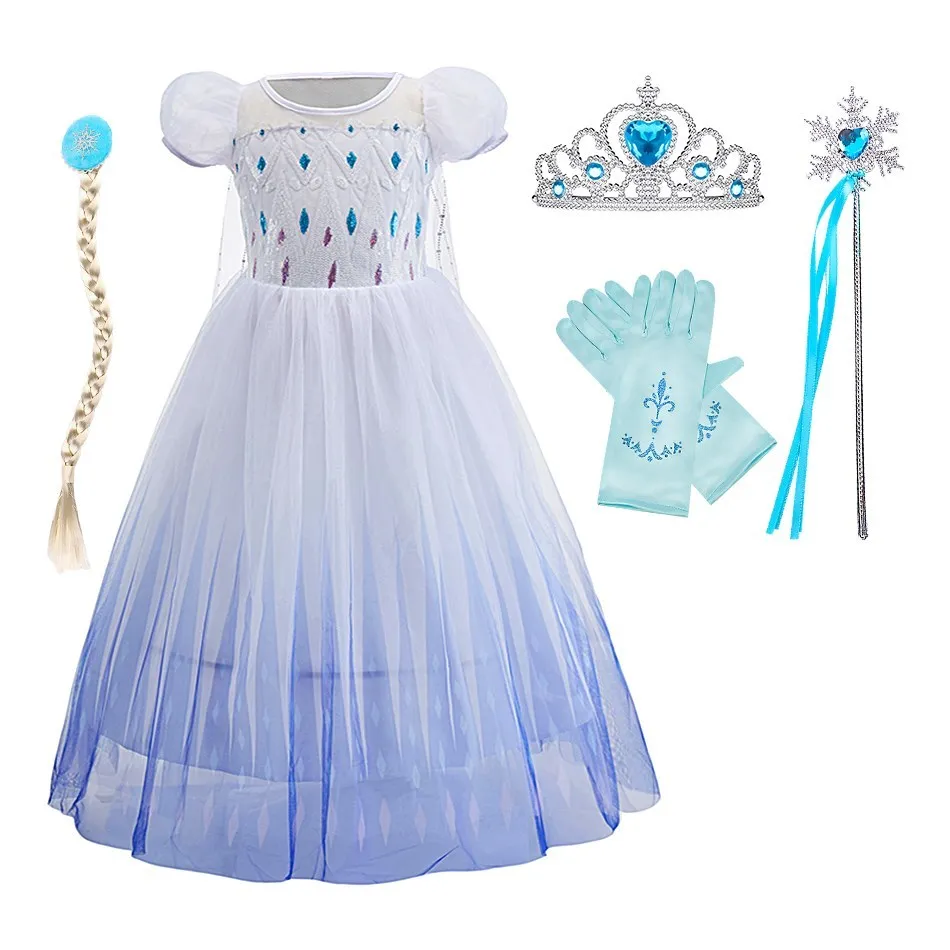 Children Summer Costume Snow Queen Party Fancy Dress Up Little Girls Elsa Performance Long Sleeve Gown Christmas Tulle Vestidos
Children Summer Costume Snow Queen Party Fancy Dress Up Little Girls Elsa Performance Long Sleeve Gown Christmas Tulle Vestidos