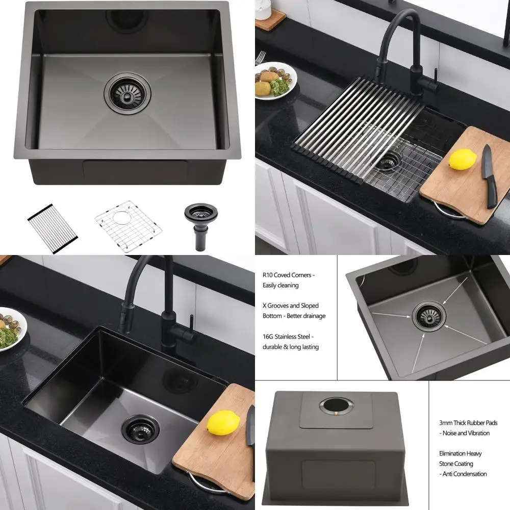 Deep 16 Gauge Matte Black Undermount Kitchen Bar Sink, 20x17 Inch, Stainless Steel, High-Quality, Modern Design
Deep 16 Gauge Matte Black Undermount Kitchen Bar Sink, 20x17 Inch, Stainless Steel, High-Quality, Modern Design