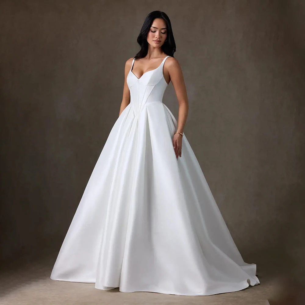 Luxury A Line Wedding Dress Spaghetti Straps Pleated Bride Gowns Sleeveless Bridal Dress Wedding Gowns Vestidos De Novia White
Luxury A Line Wedding Dress Spaghetti Straps Pleated Bride Gowns Sleeveless Bridal Dress Wedding Gowns Vestidos De Novia White