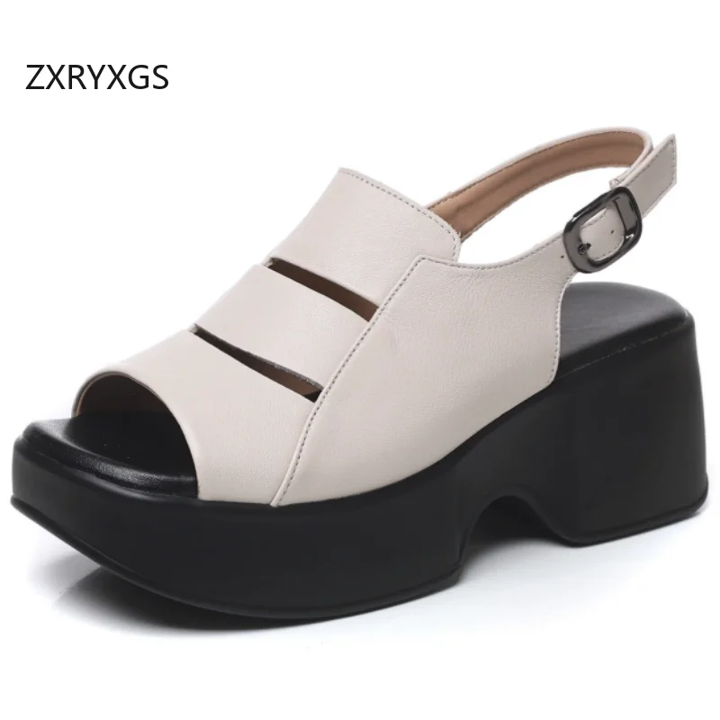 ZXRYXGS Top Cowhide Fish Mouth Women Fashion Sandals Thick Sole Heighten Sandals High Heels 2026 New Summer Banquet Sandals
ZXRYXGS Top Cowhide Fish Mouth Women Fashion Sandals Thick Sole Heighten Sandals High Heels 2026 New Summer Banquet Sandals