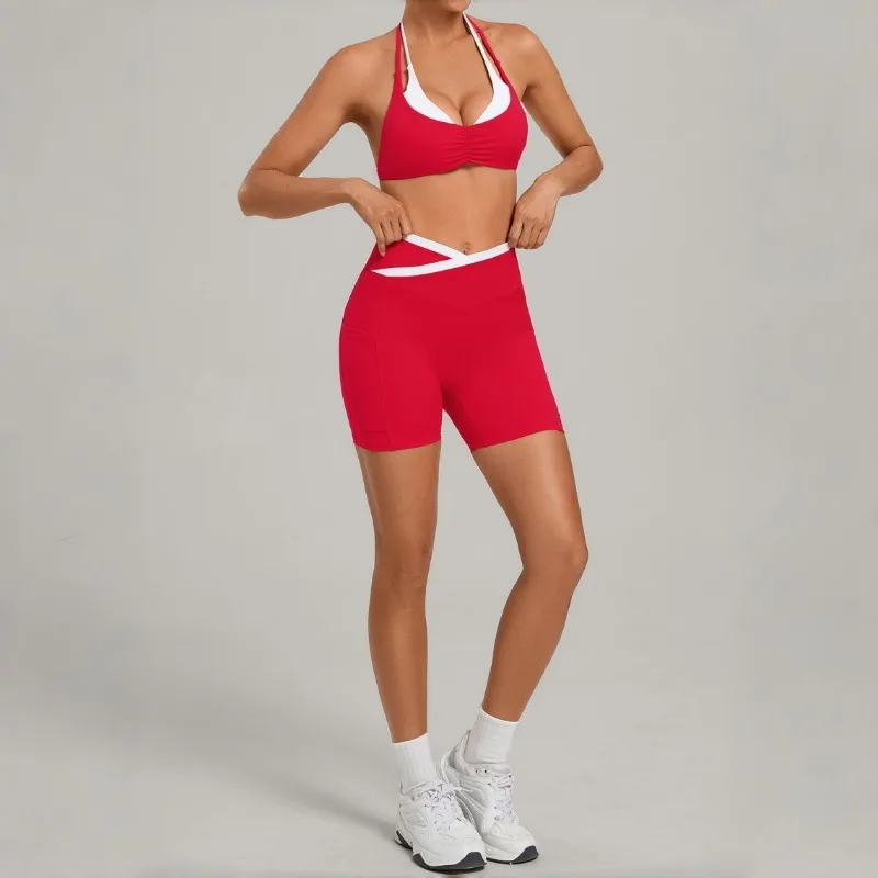 Women's Yoga Set Sports Fitness Gym Slim-Fit Bra Hip-Lifting High Waist Shorts Workout Training Running Suits
Women's Yoga Set Sports Fitness Gym Slim-Fit Bra Hip-Lifting High Waist Shorts Workout Training Running Suits