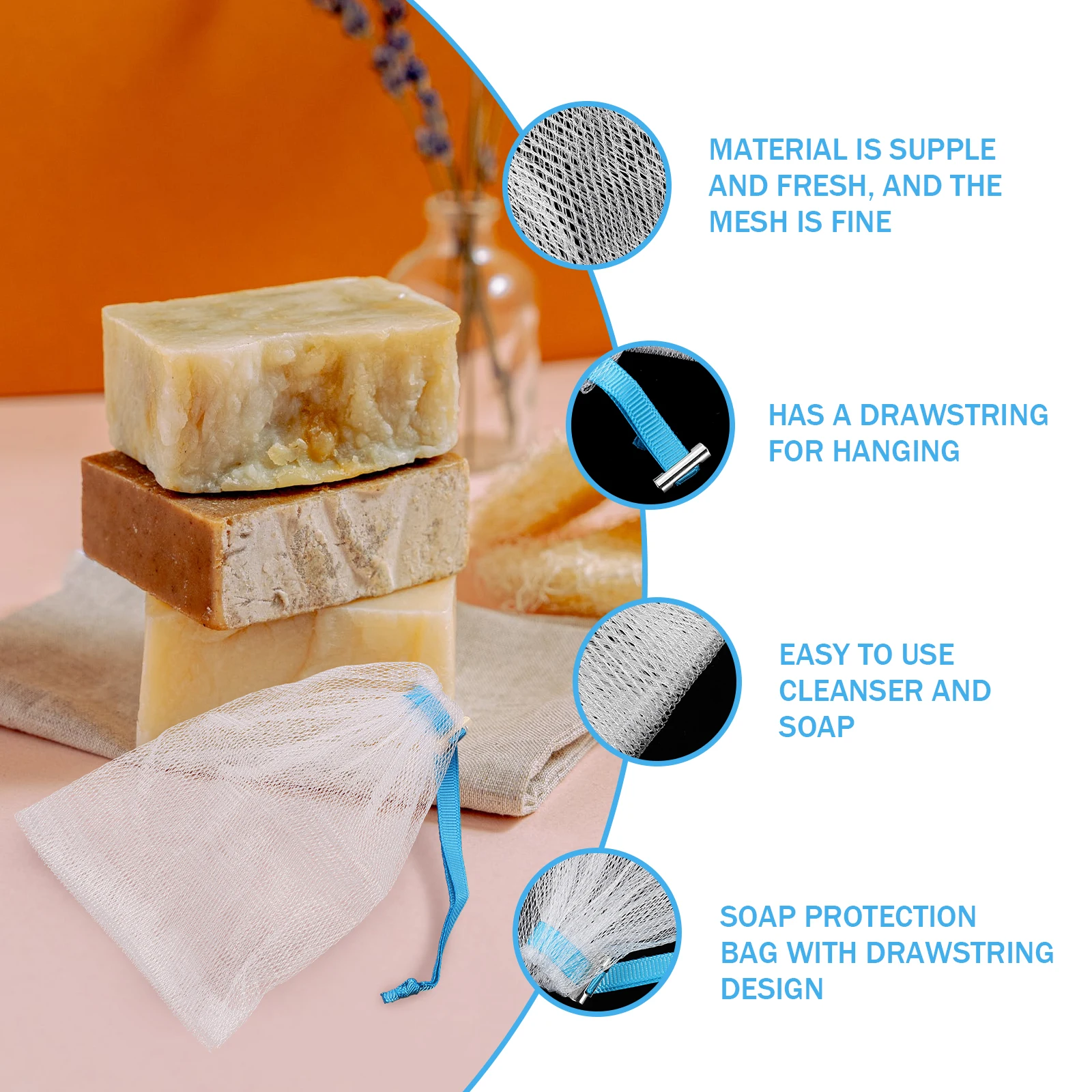 8PCS Soap Mesh Bag for Bar Fabric Travel Foaming Net Pouches Saver Exfoliating Lightweight Portable Facial Skin Health
8PCS Soap Mesh Bag for Bar Fabric Travel Foaming Net Pouches Saver Exfoliating Lightweight Portable Facial Skin Health
