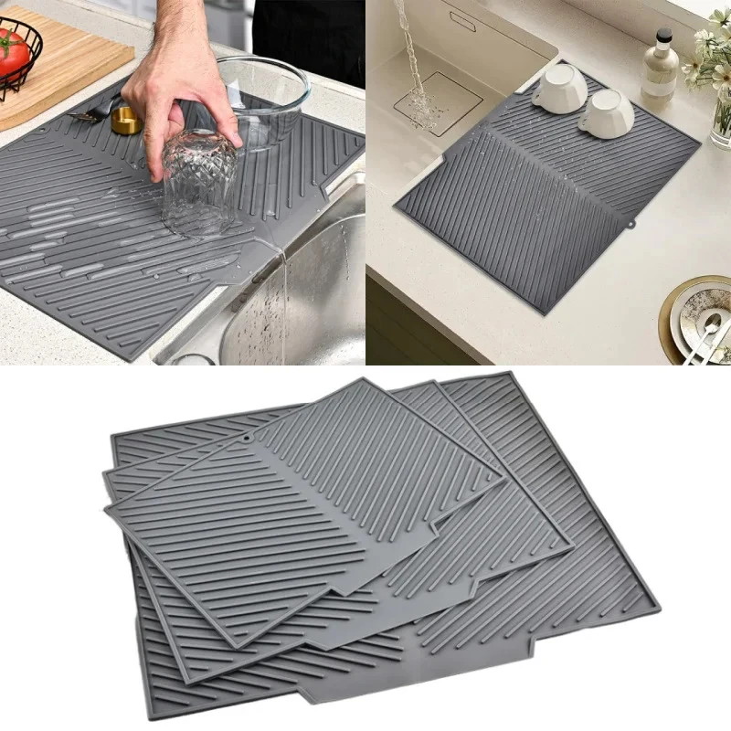 Silicone Wave Drying Mat Non Slip Dish Drainer Pad Heat Resistant Foldable Kitchen Table Placemat for Countertop Insulation
Silicone Wave Drying Mat Non Slip Dish Drainer Pad Heat Resistant Foldable Kitchen Table Placemat for Countertop Insulation