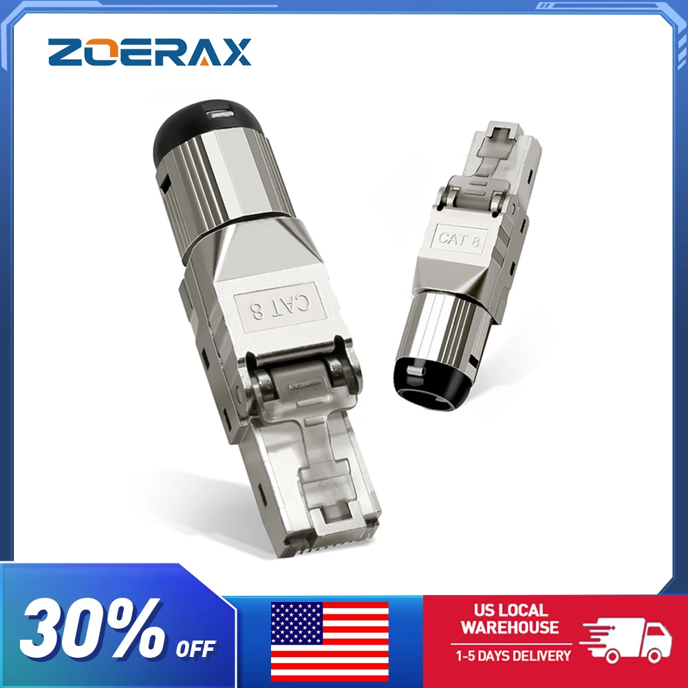 ZoeRax 12 шт. RJ45 Cat8 Cat7 разъем RJ45 экранированный модульный разъем без инструментов 2000 МГц 40G LAN-кабель для 22AWG-24AWG
ZoeRax 12 шт. RJ45 Cat8 Cat7 разъем RJ45 экранированный модульный разъем без инструментов 2000 МГц 40G LAN-кабель для 22AWG-24AWG