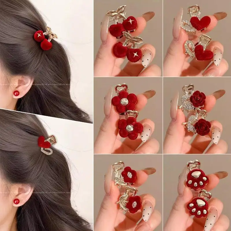 2026 new temperament red velvet forehead broken hair side clip does not hurt hair small hairpin
2026 new temperament red velvet forehead broken hair side clip does not hurt hair small hairpin