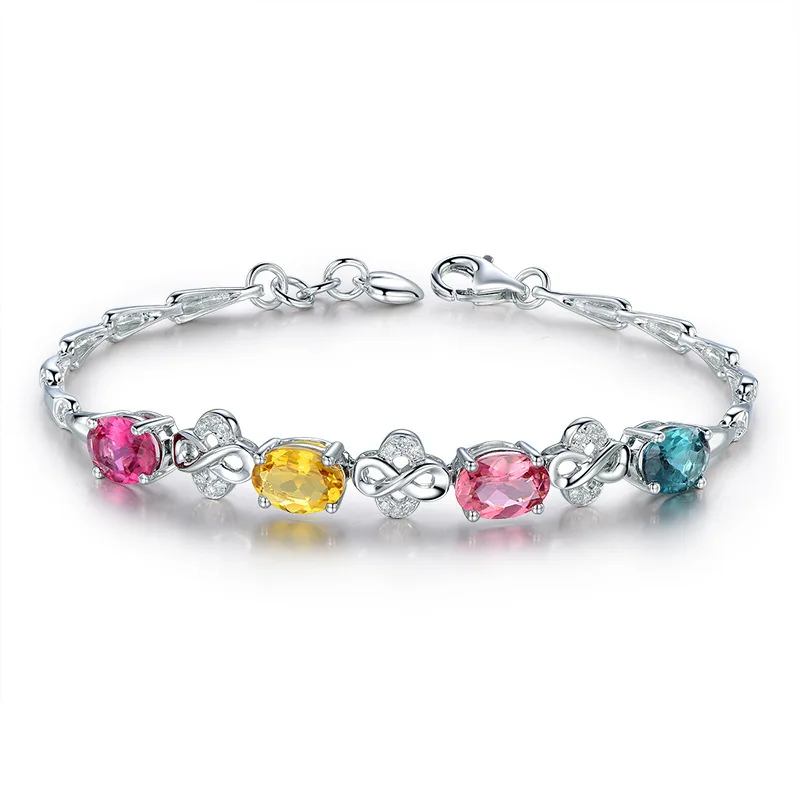 Korean Style Women Colorful CZ Crystal Real 925 Sterling Silver Bracelets For Wedding Birthday Gift Exquisite Jewelry
Korean Style Women Colorful CZ Crystal Real 925 Sterling Silver Bracelets For Wedding Birthday Gift Exquisite Jewelry