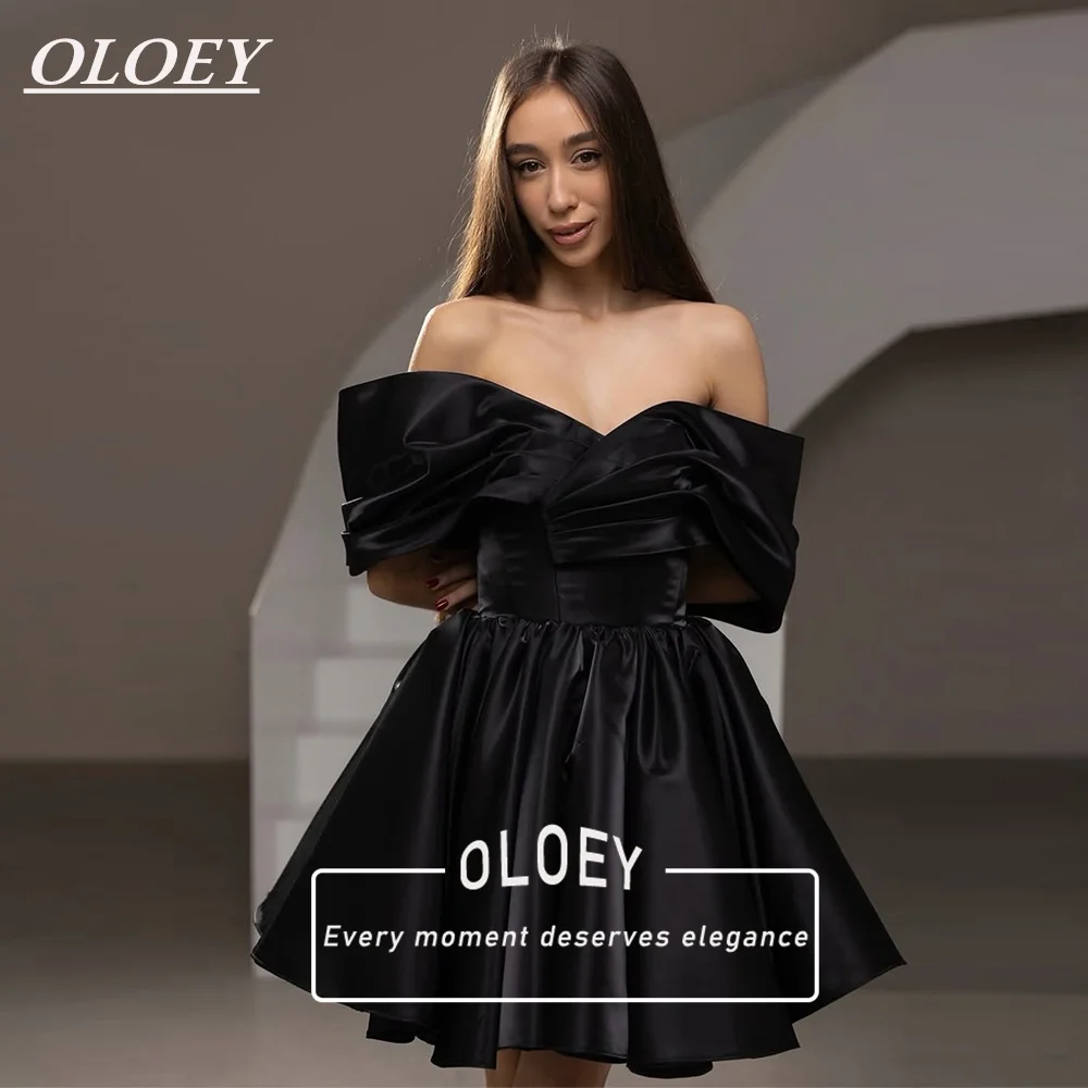 OLOEY Modern Black Short Prom Cocktail Dress Off Shoulder A-line Puffy Birthday Party Gown Customized Lace-up Glitter Organza
OLOEY Modern Black Short Prom Cocktail Dress Off Shoulder A-line Puffy Birthday Party Gown Customized Lace-up Glitter Organza