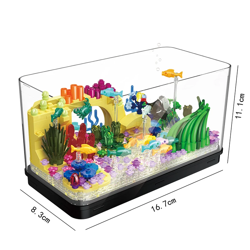 fish tank building blocks set Can hold water for fish farming plastic fishbowl toys Underwater Scene model boys and girls gifts
fish tank building blocks set Can hold water for fish farming plastic fishbowl toys Underwater Scene model boys and girls gifts
