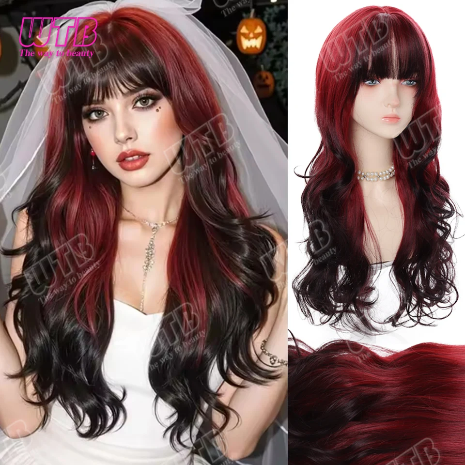 WTB Synthetic Lolita Wig Black and Red Gradient Big Wavy Curls with Bangs Suitable for Women's Daily Wear Holidays and Cosplay
WTB Synthetic Lolita Wig Black and Red Gradient Big Wavy Curls with Bangs Suitable for Women's Daily Wear Holidays and Cosplay
