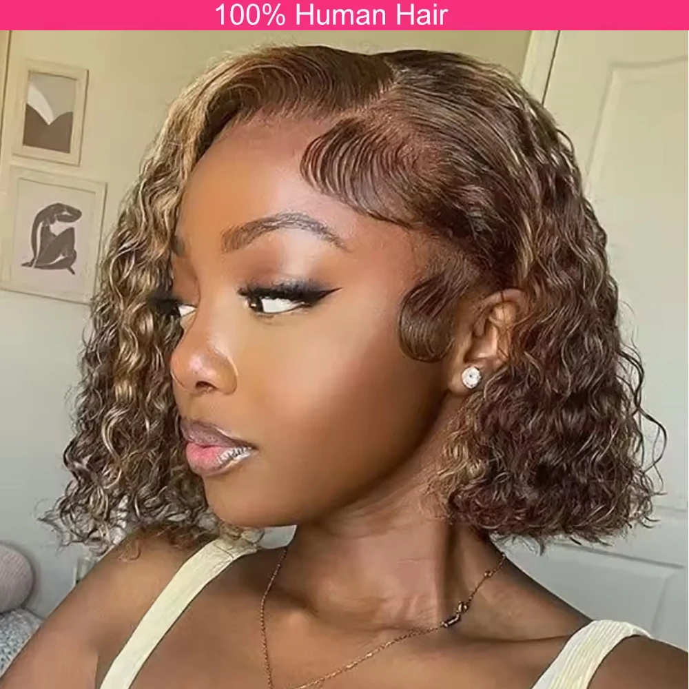 P4/27 Highlight Water Wave Bob Wig 13x4 Transparent Lace Frontal Wig 100% Brazilian Human Hair Wig 150 Density For Women
P4/27 Highlight Water Wave Bob Wig 13x4 Transparent Lace Frontal Wig 100% Brazilian Human Hair Wig 150 Density For Women