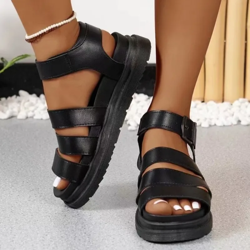 Women's 2024summer New Fashion Buckle Thick-soled Non-slip Women's Sandals Outdoor Casual Simple Solid Color Slippers Large Size
Women's 2024summer New Fashion Buckle Thick-soled Non-slip Women's Sandals Outdoor Casual Simple Solid Color Slippers Large Size