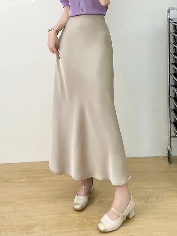 Silk Satin Fish Tail Half Skirt High Waist A-Line Slimming Women's Premium Feel Summer 2026 Mid-Length Skirt
Silk Satin Fish Tail Half Skirt High Waist A-Line Slimming Women's Premium Feel Summer 2026 Mid-Length Skirt