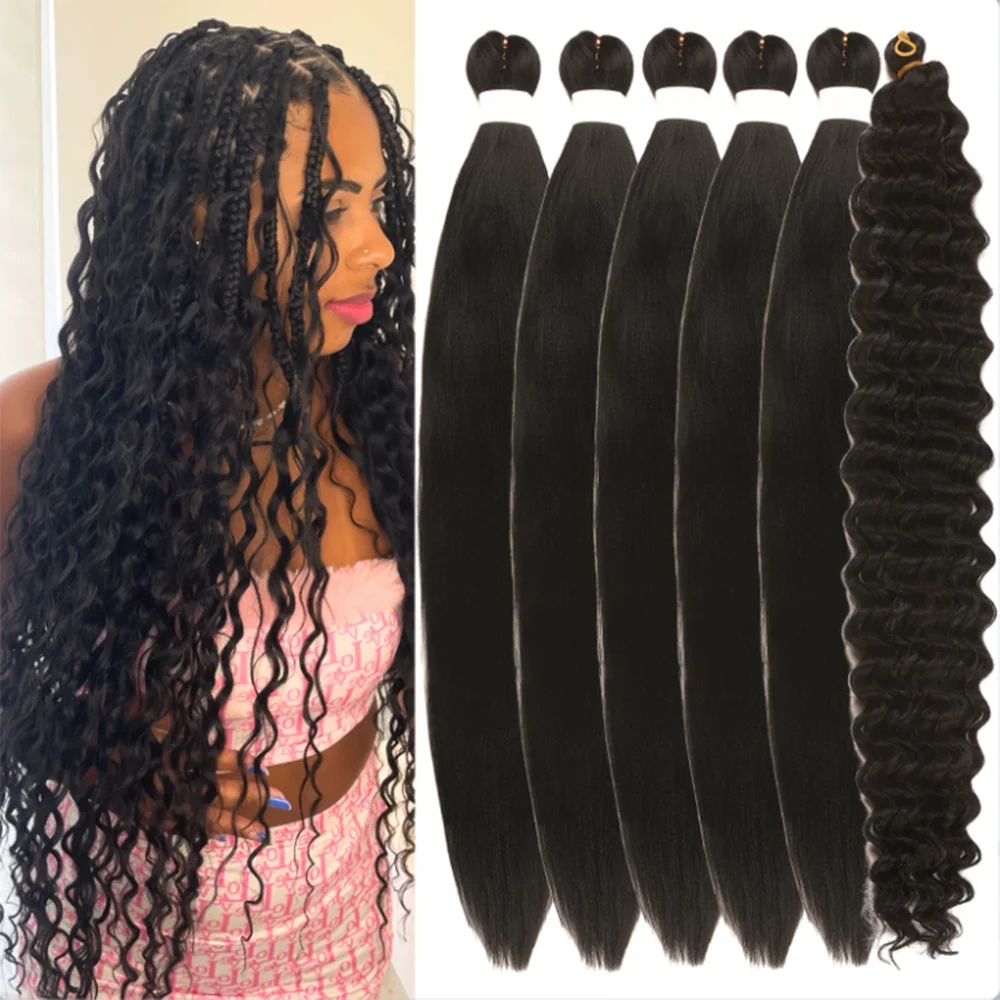 Synthetic Ez Braid Knotless 26 Inch Boho Braiding Hair Pre stretched Natural Black Hypoallergenic Braiding Hair for Woman 6 Pack
Synthetic Ez Braid Knotless 26 Inch Boho Braiding Hair Pre stretched Natural Black Hypoallergenic Braiding Hair for Woman 6 Pack