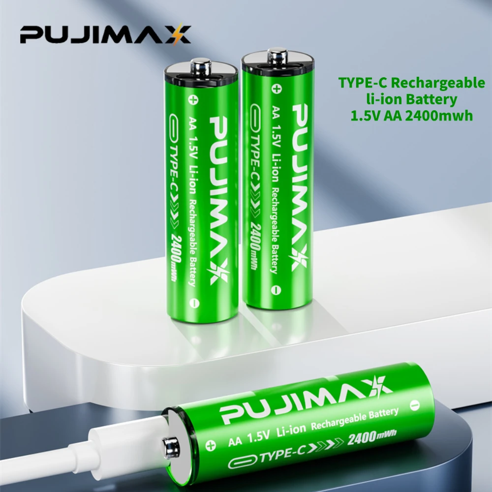 PUJIMAX aa TOP Type-C Charging 1.5V AA 2400mWh Li-ion Rechargeable Battery Suitable for AA batteries for Home/Outdoor Equipment
PUJIMAX aa TOP Type-C Charging 1.5V AA 2400mWh Li-ion Rechargeable Battery Suitable for AA batteries for Home/Outdoor Equipment