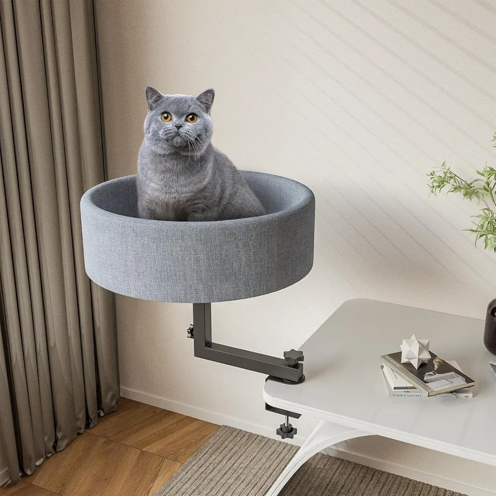 Cat Desk Bed, 360° Rotating Elevated Desk Cat Bed, Adjustable Desk Kitten Bed Up to 55 LBS, Washable Soft Fabric Pet Desks Nest
Cat Desk Bed, 360° Rotating Elevated Desk Cat Bed, Adjustable Desk Kitten Bed Up to 55 LBS, Washable Soft Fabric Pet Desks Nest