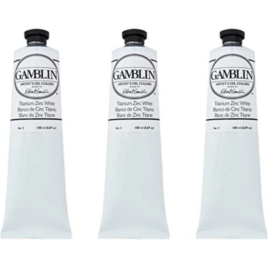 Gamblin Artist Oil Paint Set For Professionals - Titanium Zinc White - 150ml Tubes - 3 Pack
Gamblin Artist Oil Paint Set For Professionals - Titanium Zinc White - 150ml Tubes - 3 Pack