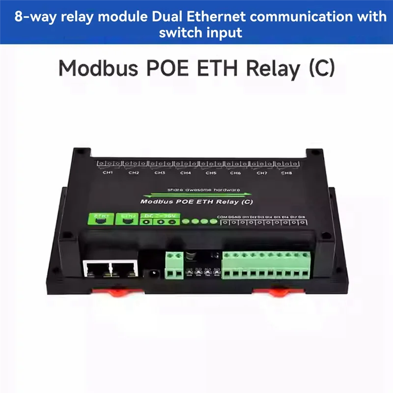 A41T 8-канальный релейный модуль, двойной порт Ethernet, протокол Modbus RTU, поддержка Poe, сетевой порт, каскадная связь
A41T 8-канальный релейный модуль, двойной порт Ethernet, протокол Modbus RTU, поддержка Poe, сетевой порт, каскадная связь
