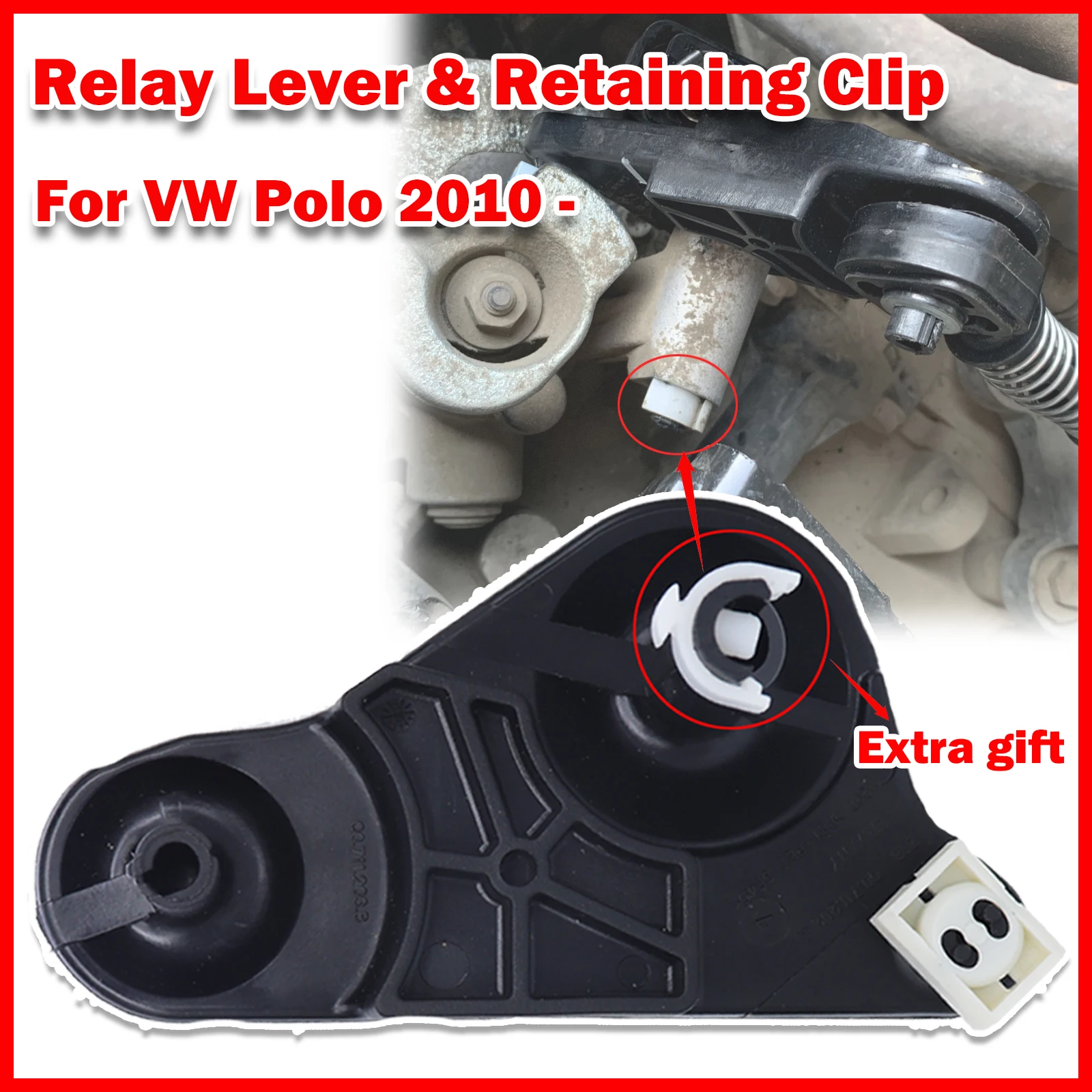 Relay Lever & Retaining Clip For VW Polo Gear stick Shifter Linkage End Repair Manual Transmission Shifting Issue Fix Selector
Relay Lever & Retaining Clip For VW Polo Gear stick Shifter Linkage End Repair Manual Transmission Shifting Issue Fix Selector