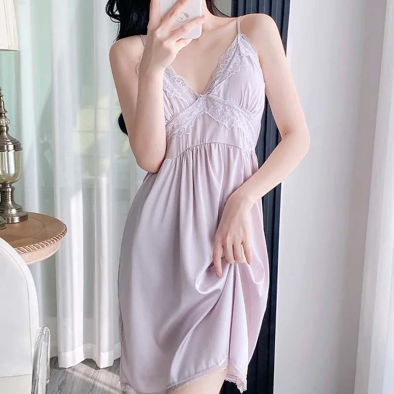 Сексуальная женская ночная сорочка-комбинация с кружевом, на бретельках, летняя шелковистая атласная ночнушка, домашняя одежда, пеньюар
Сексуальная женская ночная сорочка-комбинация с кружевом, на бретельках, летняя шелковистая атласная ночнушка, домашняя одежда, пеньюар